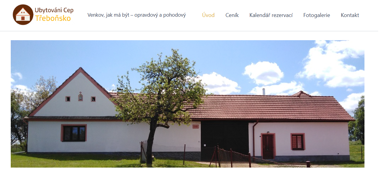 Ubytování Cep – webové stránky